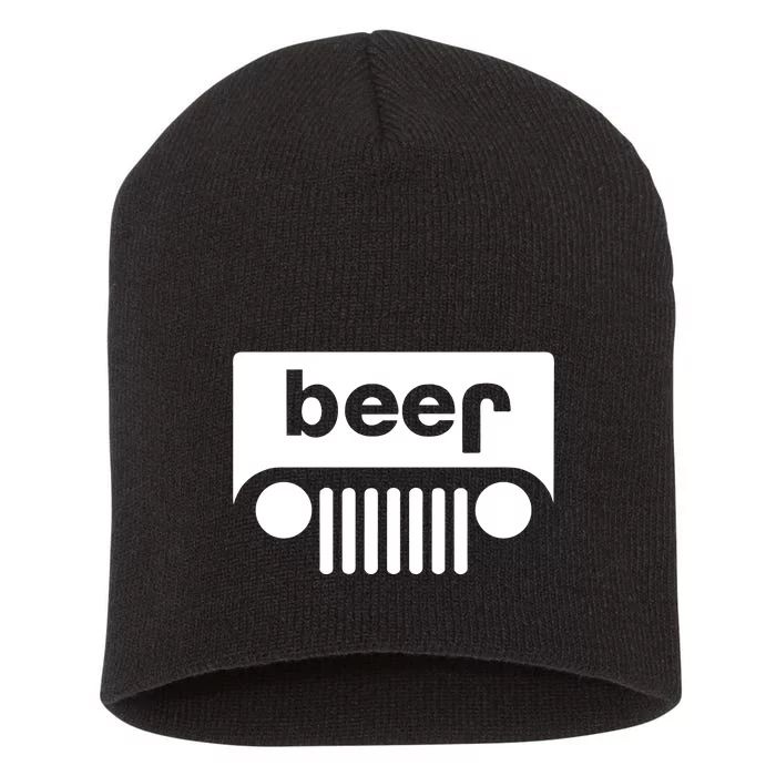 Adult Beer Funny Upside Down Logo Short Acrylic Beanie