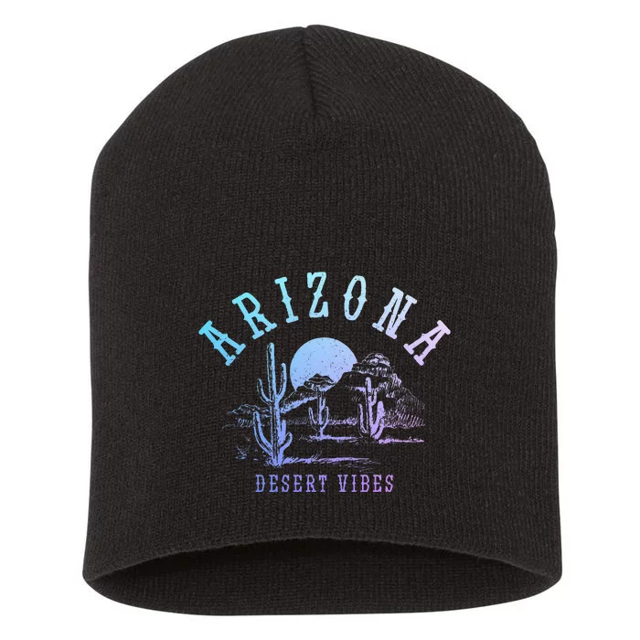 Arizona Desert Vibes Az Pride Cactus Vintage Short Acrylic Beanie