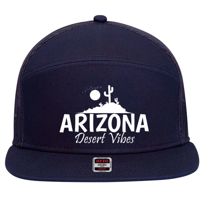 Arizona Desert Vibes Usa America Great Gift 7 Panel Mesh Trucker Snapback Hat