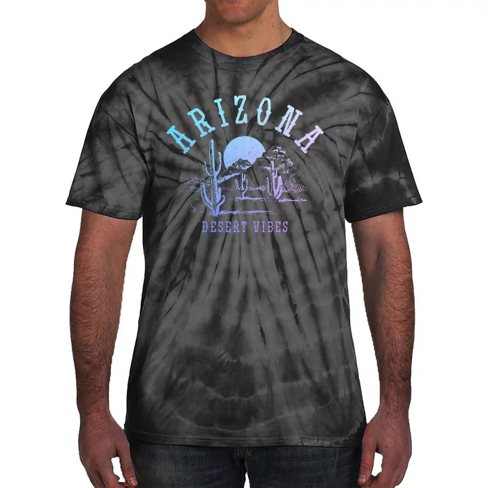 Arizona Desert Vibes Az Pride Cactus Vintage Tie-Dye T-Shirt