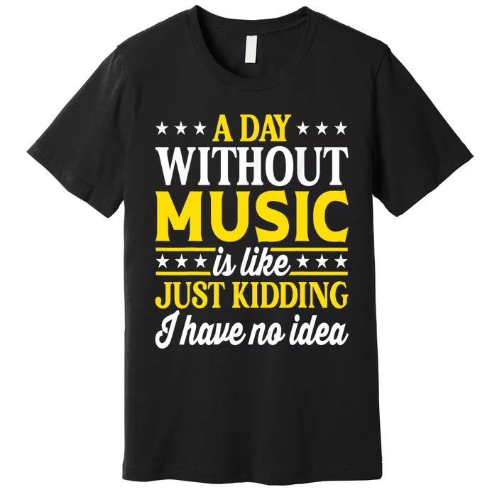 A Day Without Music Funny Musician Premium T-Shirt