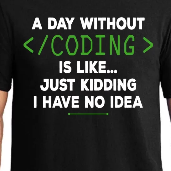 A Day Without Coding Funny Computer Programmer Coder Gift Pajama Set