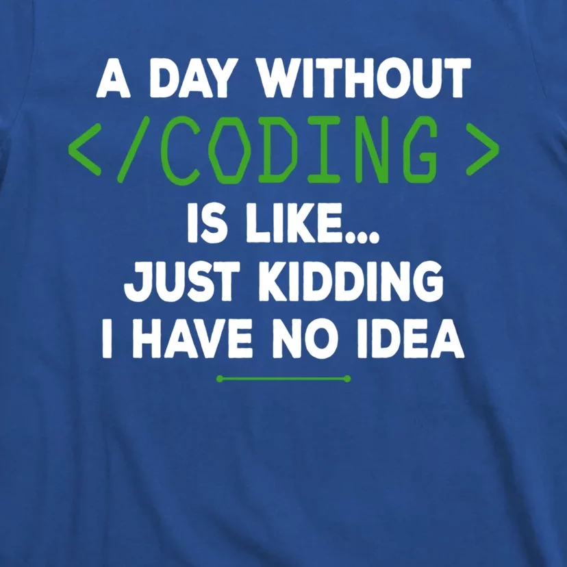 A Day Without Coding Funny Computer Programmer Coder Gift T-Shirt