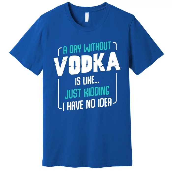 A Day Without Vodka Alcoholic Beverage S Funny Quotes Gift Premium T-Shirt