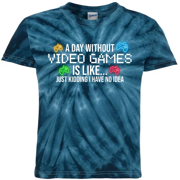 A Day Without Video Games Funny Gamer Kids Tie-Dye T-Shirt