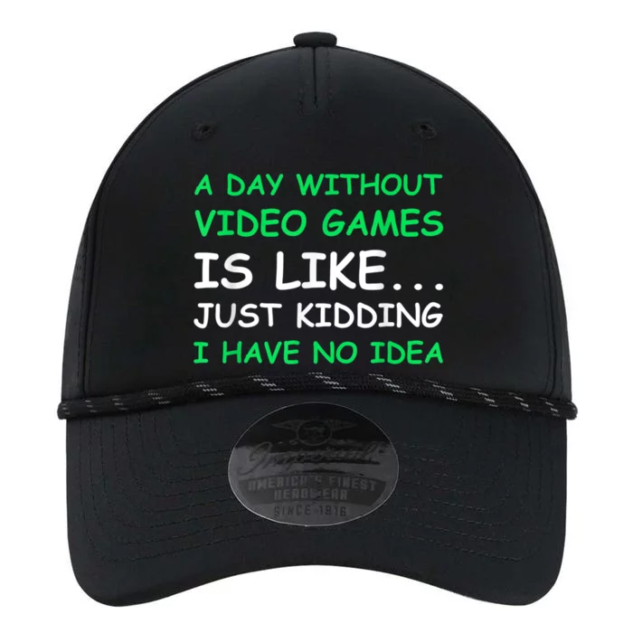 A Day Without Video Games Funny Video Gamer Gift Men Women Performance The Dyno Cap