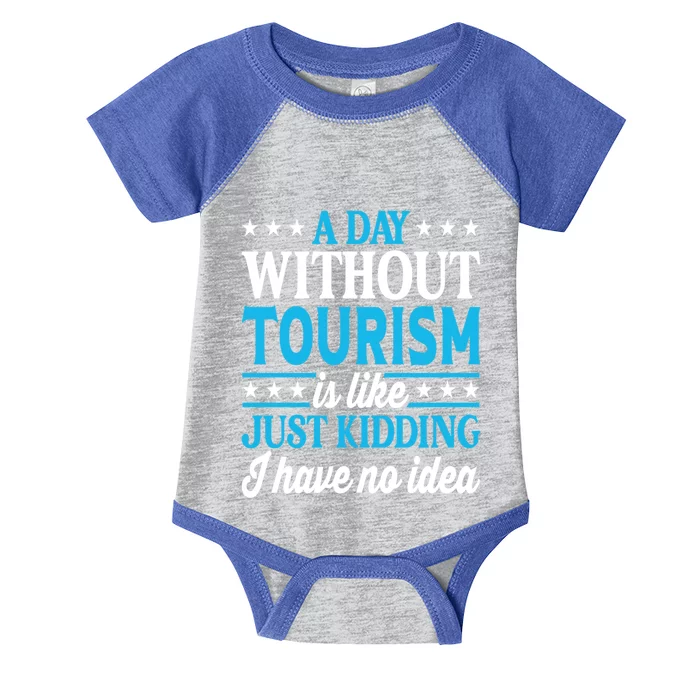 A Day Without Tourism Funny Tourism Funny Gift Infant Baby Jersey Bodysuit