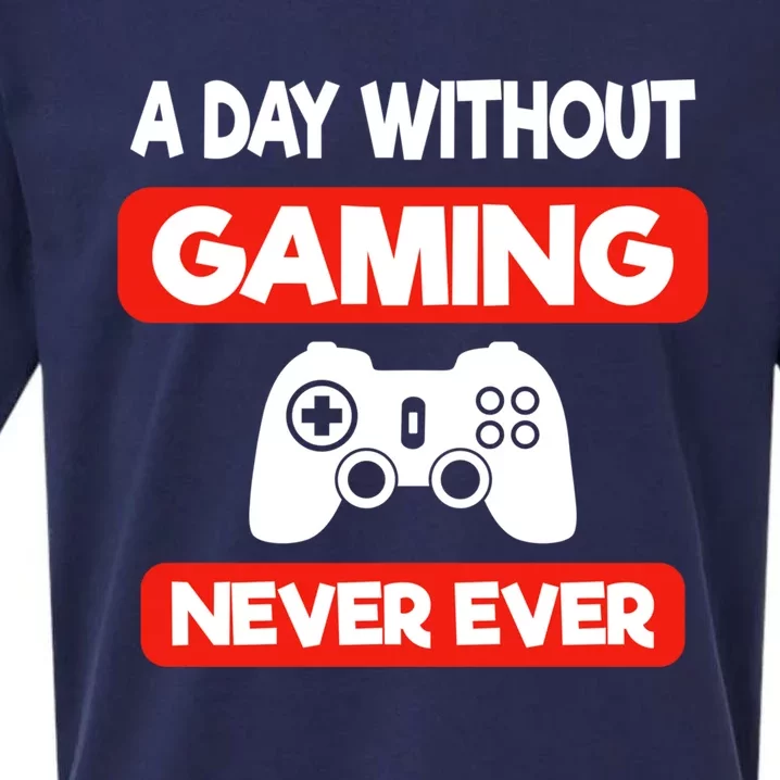 A Day Without Gaming Gift Sueded Cloud Jersey T-Shirt