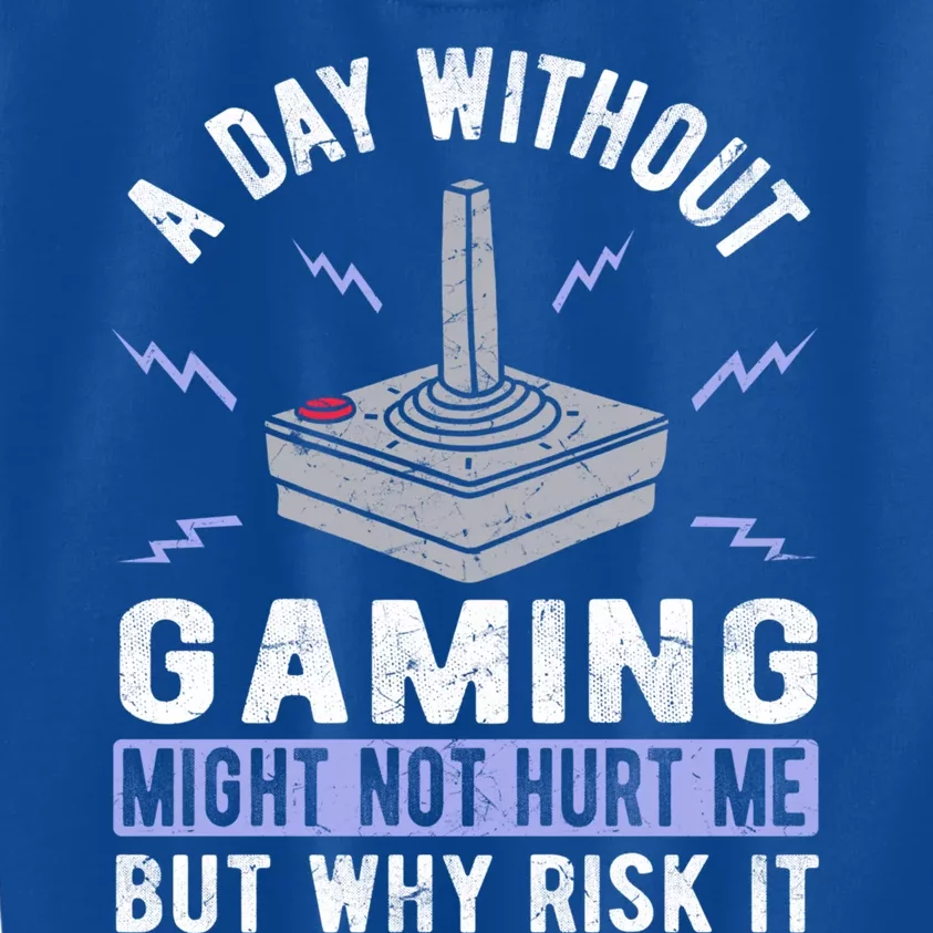 A Day Without Gaming Novelty Graphic Funny Gamer Gift Meaningful Gift Kids Sweatshirt