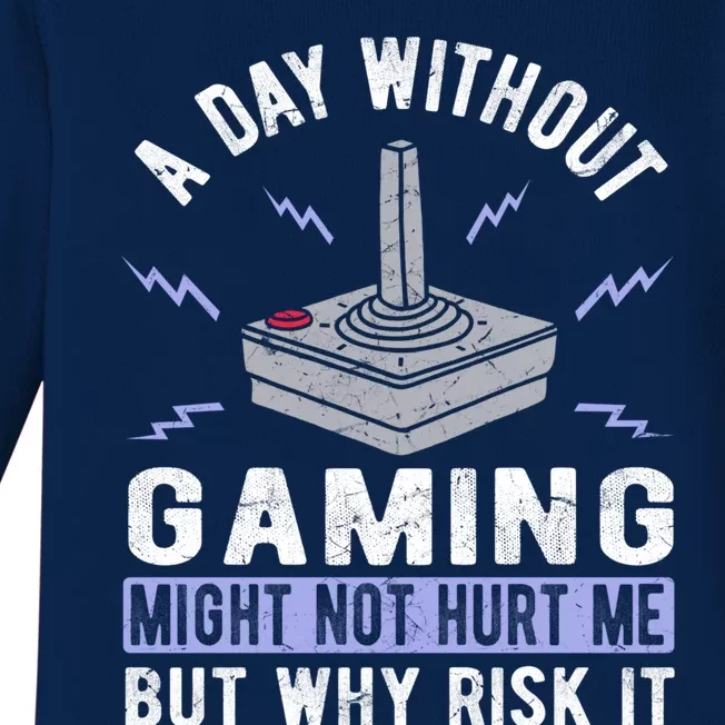 A Day Without Gaming Novelty Graphic Funny Gamer Gift Meaningful Gift Baby Long Sleeve Bodysuit