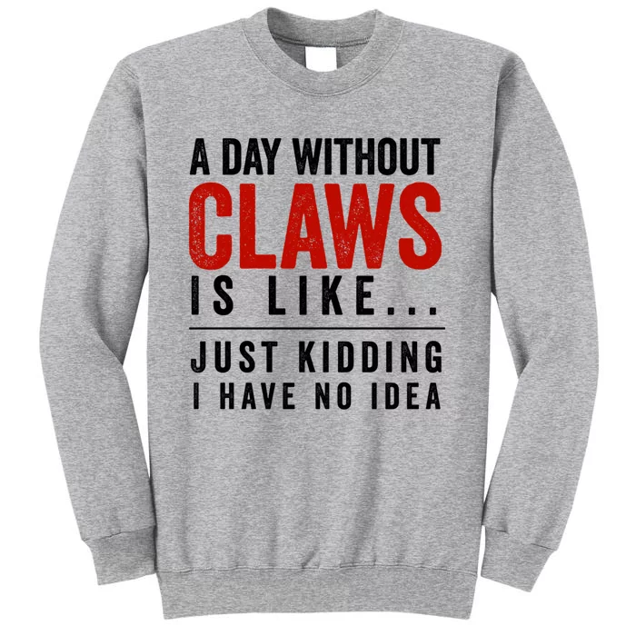 A Day Without Hard Seltzer Funny Alcohol Bar Crawl Claw Gift Tall Sweatshirt