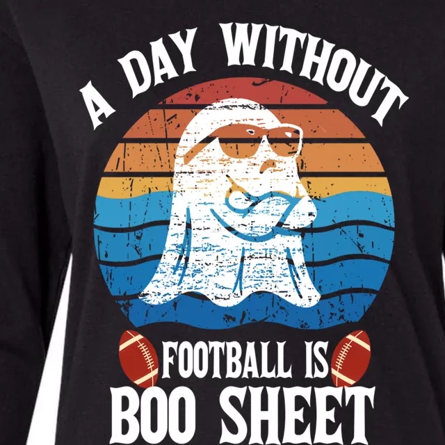 A Day Without Football Is Boo Sheet Ghost Funny Halloween Gift Womens Cotton Relaxed Long Sleeve T-Shirt