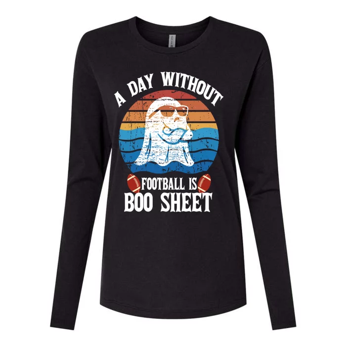 A Day Without Football Is Boo Sheet Ghost Funny Halloween Gift Womens Cotton Relaxed Long Sleeve T-Shirt