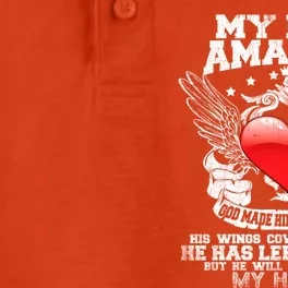 Amazing Dad Wings Cover My Heart Fathers Remembrance Gift Dry Zone Grid Performance Polo