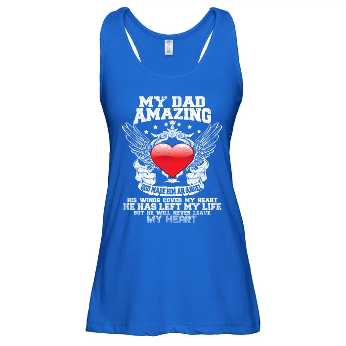 Amazing Dad Wings Cover My Heart Fathers Remembrance Gift Ladies Essential Flowy Tank