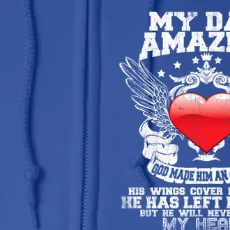 Amazing Dad Wings Cover My Heart Fathers Remembrance Gift Full Zip Hoodie