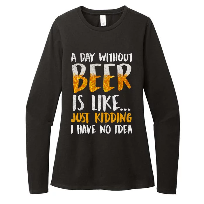 A Day Without Beer Is Like Just Kidding I Have No Idea Womens CVC Long Sleeve Shirt