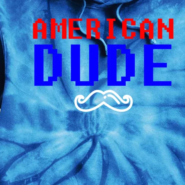 American Dude With Mustache Graphic Gift Cute Gift Tie Dye Hoodie