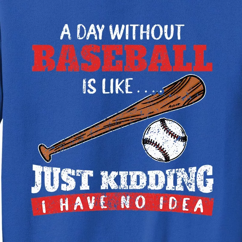 A Day Without Baseball Is Like Just Kidding I Have No Idea Sweatshirt