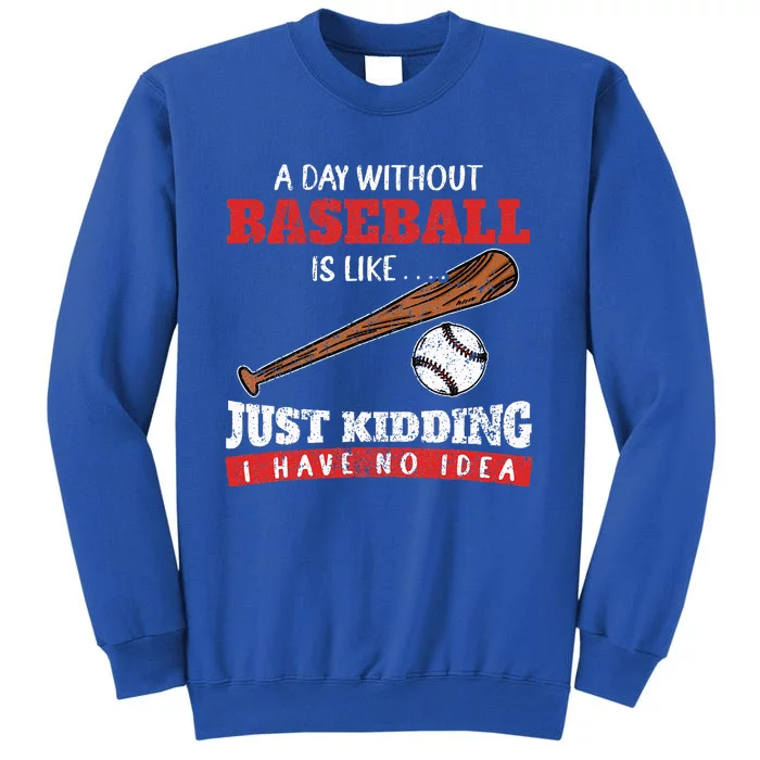 A Day Without Baseball Is Like Just Kidding I Have No Idea Sweatshirt