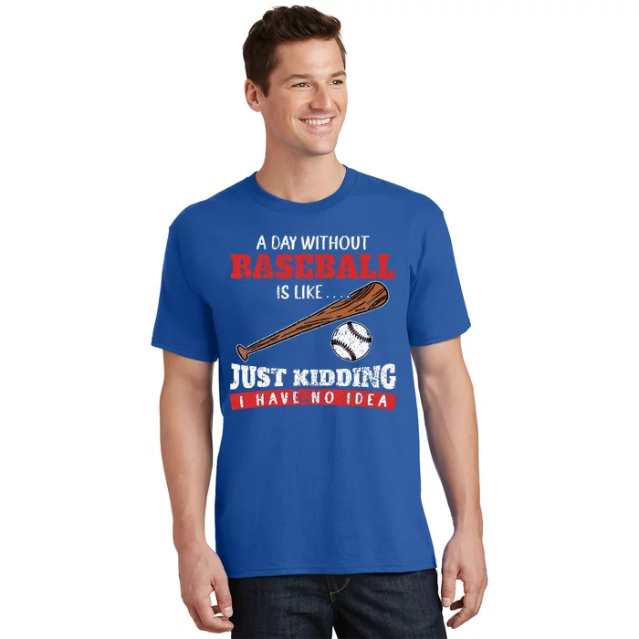 A Day Without Baseball Is Like Just Kidding I Have No Idea T-Shirt