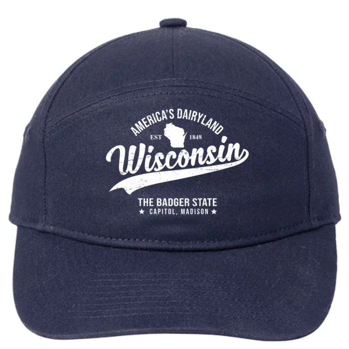 Americas Dairyland Wisconsin Est 1848 Vintage 7-Panel Snapback Hat