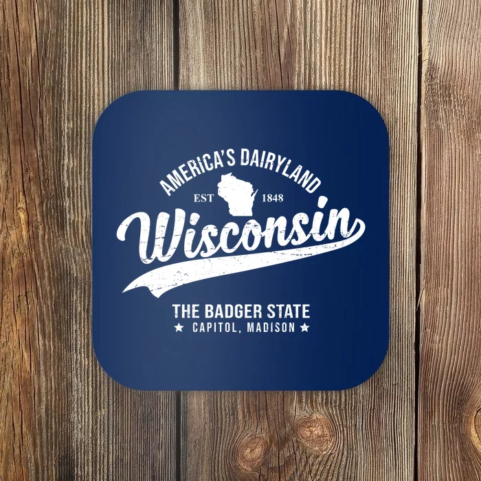 Americas Dairyland Wisconsin Est 1848 Vintage Coaster