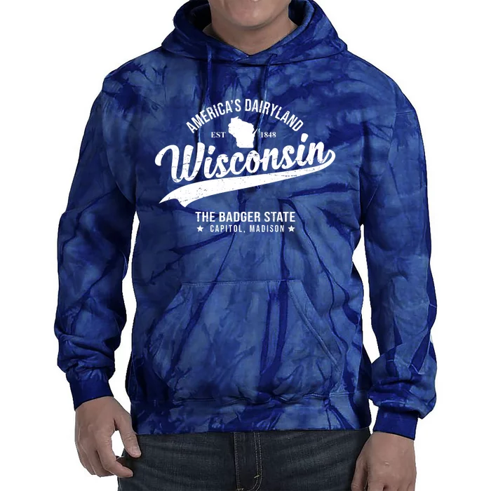 Americas Dairyland Wisconsin Est 1848 Vintage Tie Dye Hoodie