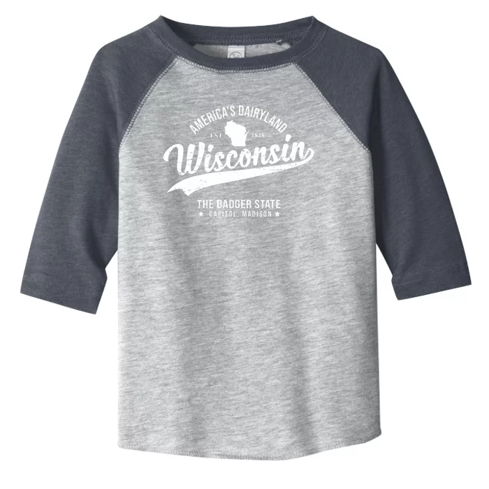 Americas Dairyland Wisconsin Est 1848 Vintage Toddler Fine Jersey T-Shirt