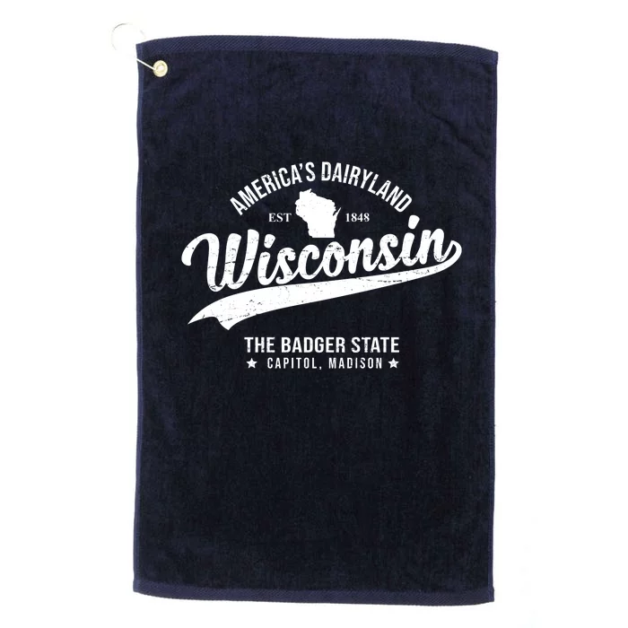 Americas Dairyland Wisconsin Est 1848 Vintage Platinum Collection Golf Towel