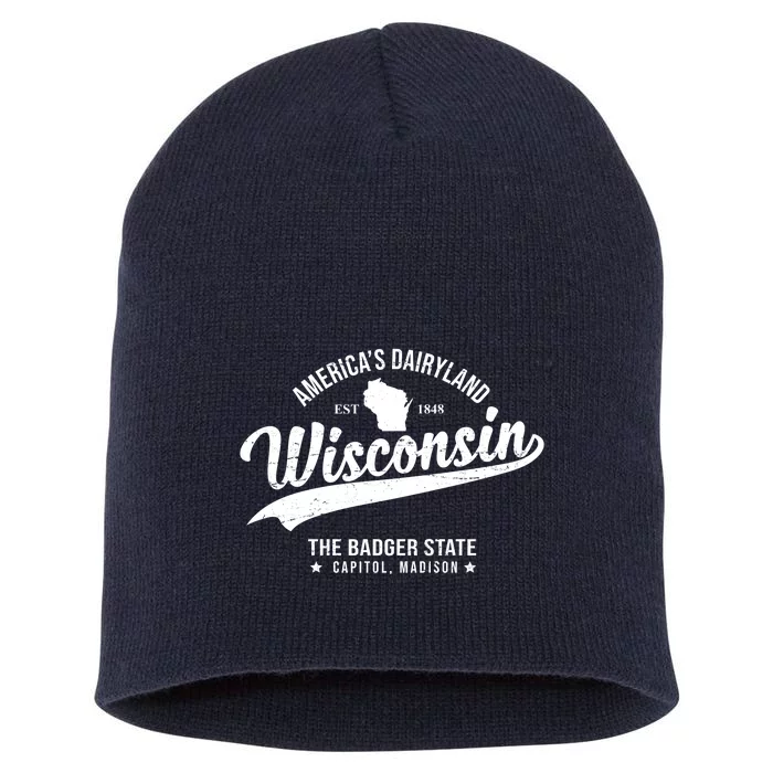 Americas Dairyland Wisconsin Est 1848 Vintage Short Acrylic Beanie