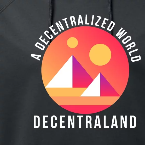 A Decentralized World Decentraland, MANA Performance Fleece Hoodie