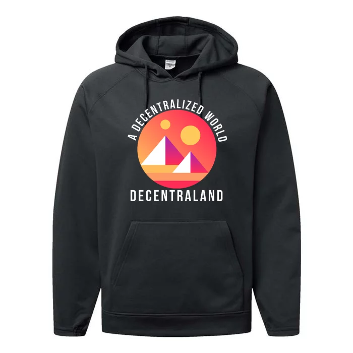 A Decentralized World Decentraland, MANA Performance Fleece Hoodie