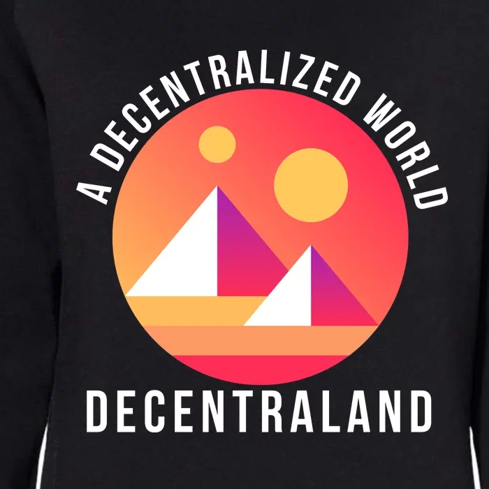 A Decentralized World Decentraland, MANA Womens California Wash Sweatshirt