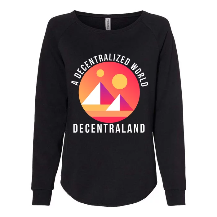 A Decentralized World Decentraland, MANA Womens California Wash Sweatshirt