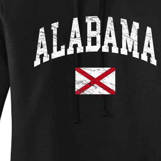 Alabama Distressed Worn Design Flag Of Alabama Classic Women's Pullover Hoodie