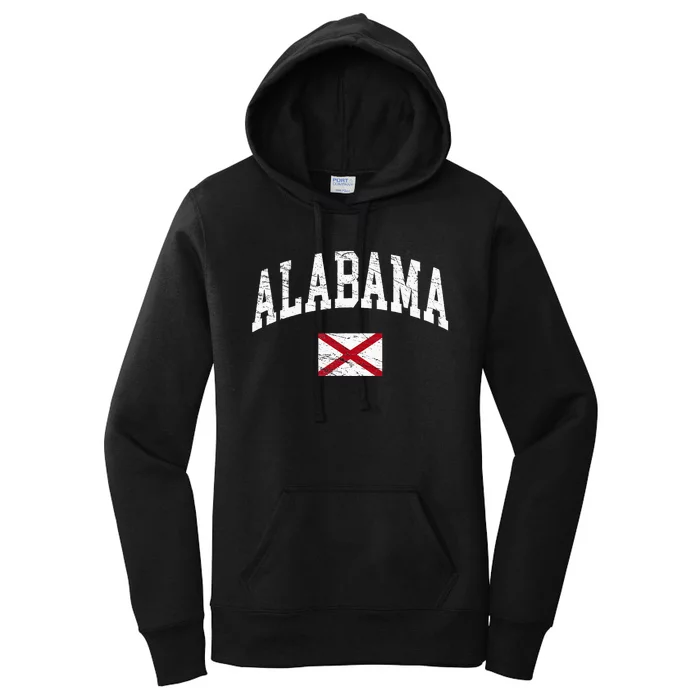 Alabama Distressed Worn Design Flag Of Alabama Classic Women's Pullover Hoodie