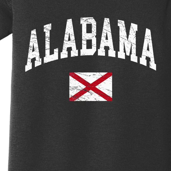 Alabama Distressed Worn Design Flag Of Alabama Classic Baby Bodysuit