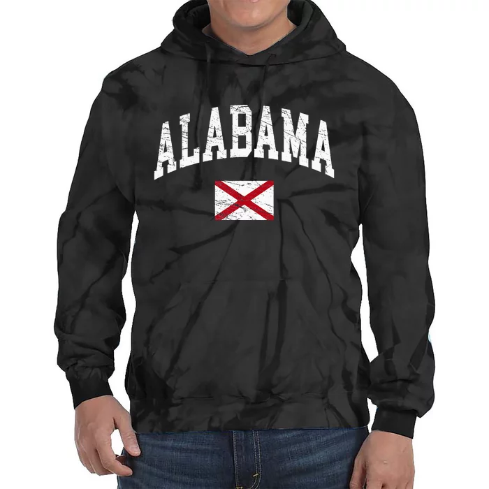 Alabama Distressed Worn Design Flag Of Alabama Classic Tie Dye Hoodie