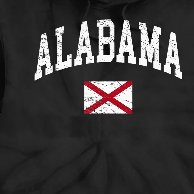 Alabama Distressed Worn Design Flag Of Alabama Classic Tie Dye Hoodie