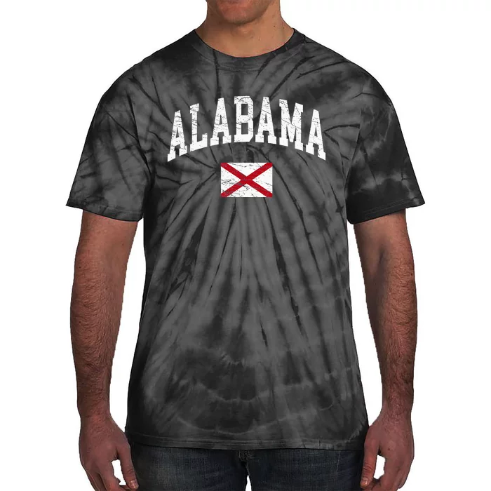 Alabama Distressed Worn Design Flag Of Alabama Classic Tie-Dye T-Shirt