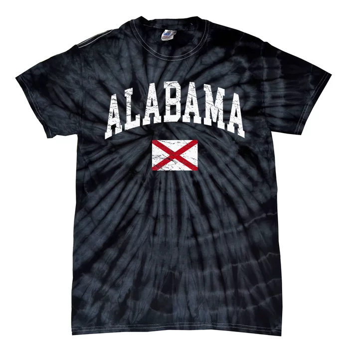 Alabama Distressed Worn Design Flag Of Alabama Classic Tie-Dye T-Shirt