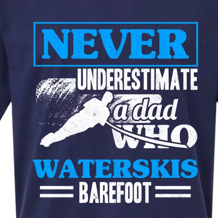 A Dad Who Waterskis Barefoot Water Skiing Wakeboarding Gift Sueded Cloud Jersey T-Shirt