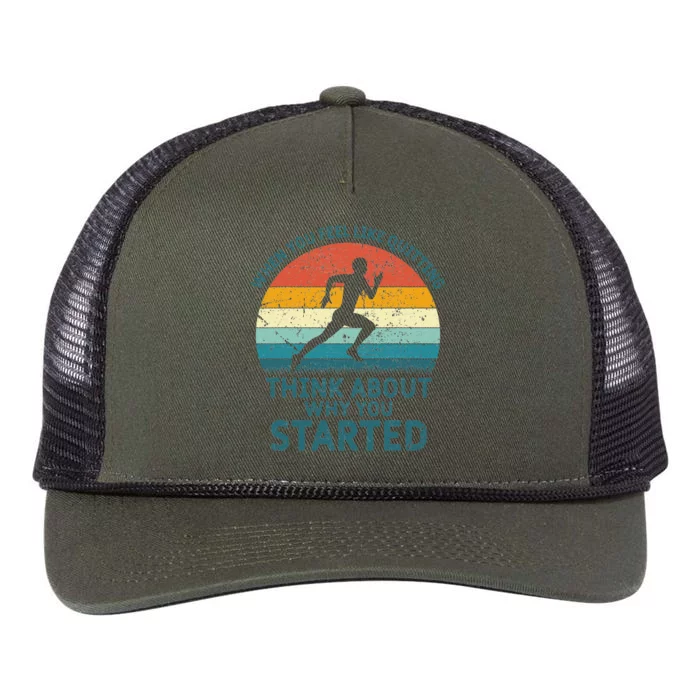 A Day Without Running Funny Runner Running Retro Rope Trucker Hat Cap