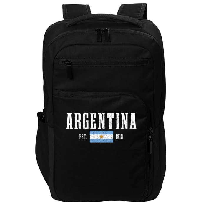 Argentina Est 1816 Argentinian Flag Pride Vintage Argentina Gift Impact Tech Backpack