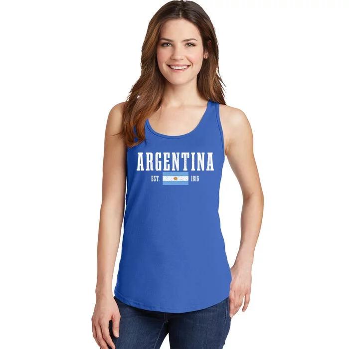 Argentina Est 1816 Argentinian Flag Pride Vintage Argentina Gift Ladies Essential Tank