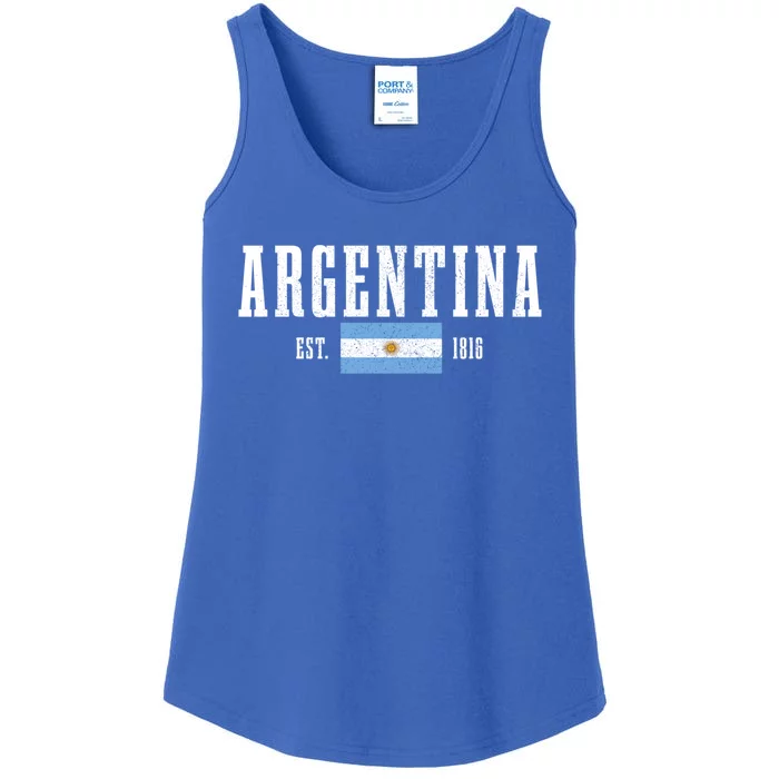 Argentina Est 1816 Argentinian Flag Pride Vintage Argentina Gift Ladies Essential Tank