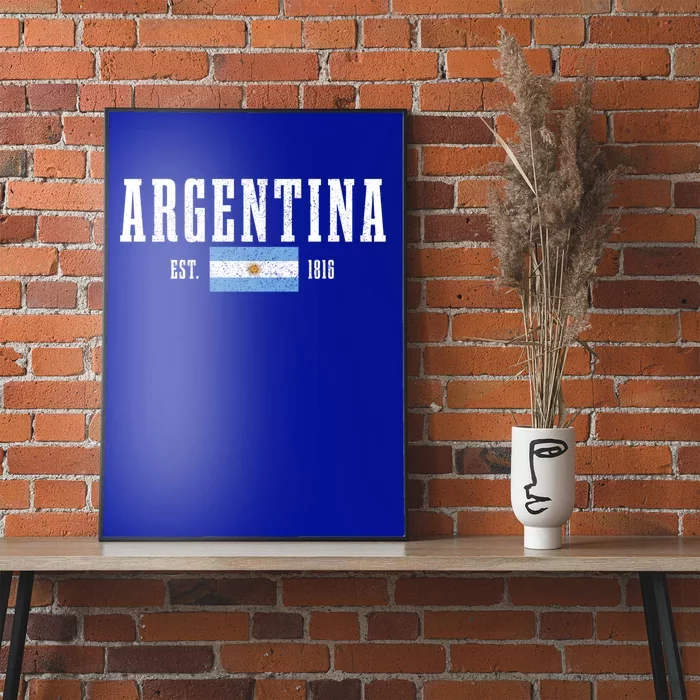 Argentina Est 1816 Argentinian Flag Pride Vintage Argentina Gift Poster