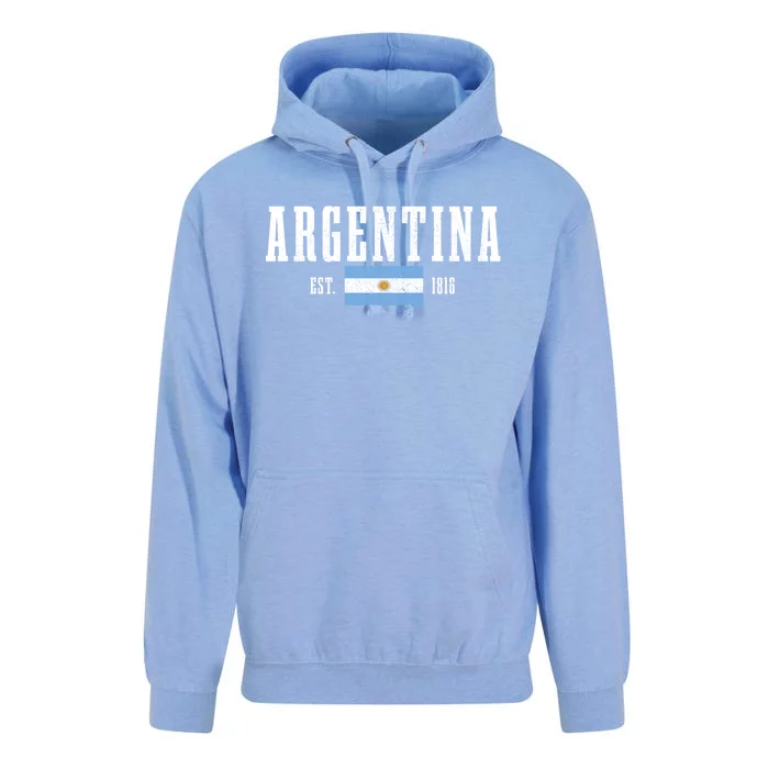 Argentina Est 1816 Argentinian Flag Pride Vintage Argentina Gift Unisex Surf Hoodie