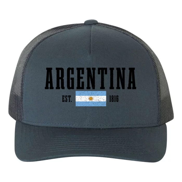 Argentina Est 1816 Argentinian Flag Pride Vintage Argentina Funny Gift Yupoong Adult 5-Panel Trucker Hat